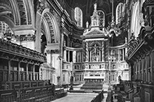 Images Dated 8th September 2007: The Choir and Reredos, St Pauls Cathedral, 1908-1909.Artist: WS Campbell