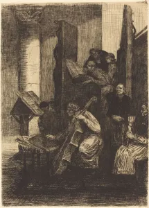 Cello Player Prints: Choir in a Spanish Church (Le choeur d une eglise espagnole), 1860