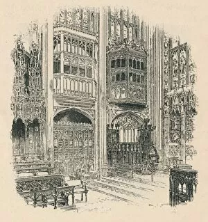 Choir Stall Gallery: Choir Stalls and Royal Closet, St. Georges Chapel, 1895