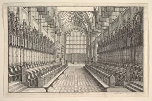 Choir Collection: Choir and stalls in St Georges Chapel, Windsor, 1660. Creator: Wenceslaus Hollar