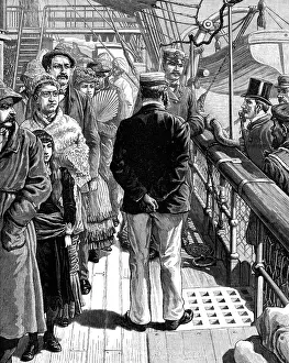 Quarantine Prints: The Cholera in Egypt: quarantine examination at Brindisi, 1883. Creator: Unknown