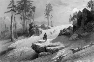 Snowy Prints: The Choor Mountains, 1845. Creator: H Melville