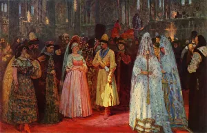 Choosing Gallery: Choosing the Tsars Bride, 1884, (1965). Creator: Il ya Repin