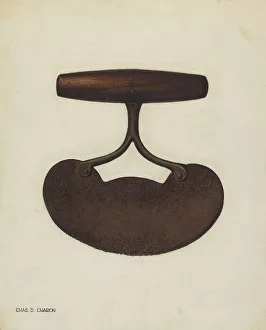Wood And Metal Prints: Chopping Knife, c. 1940. Creator: Charles Charon
