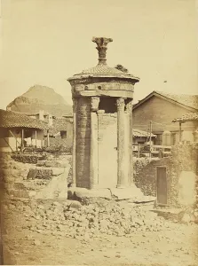 Corinthian Prints: Choragic Monument of Lysicrates, about 1860. Creator: Konstantinos Dimitriou