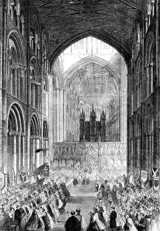 Choir Prints: The Choral Festival in Peterborough Cathedral, 1862. Creator: Mason Jackson