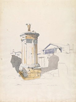 1846 Prints: The Choregic Monument of Lysikrates, Athens, July 1846. Creator: Thomas Hartley Cromek