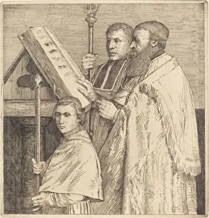 Lectern Prints: Choristers, 2nd plate (Le lutrin). Creator: Alphonse Legros