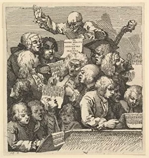 Judith Gallery: A Chorus of Singers, or The Oratorio, December 1732. Creator: William Hogarth