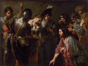 Oil Paint Paint Prints: Christ and the Adulteress, about 1620s. Creator: Valentin de Boulogne