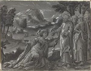 Christ and the Adulteress [recto], c. 1600. Creator: Unknown