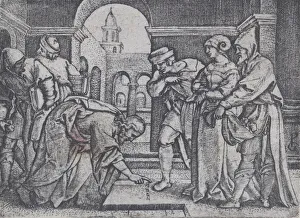 Jews Gallery: Christ and the Adulterous Woman. Creator: Georg Pencz