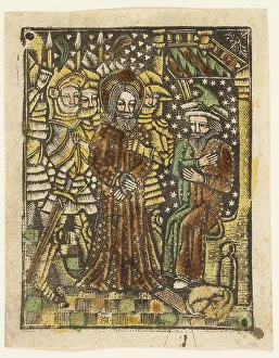 Block Book Prints: Christ before Annas, 1460-65. Creator: Unknown