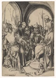 Schongauer Martin Prints: Christ before Annas, ca. 1435-1491. Creator: Martin Schongauer