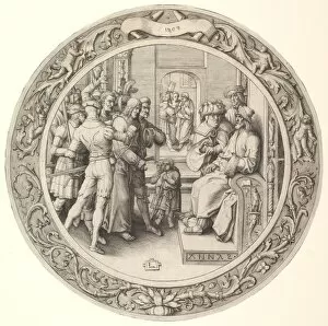 Christ before Annas, from the Circular Passion, 1509. Creator: Lucas van Leyden