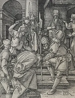 Interrogation Prints: Christ before Annas. From: The small Passion. c.1508-1509. Creator: Albrecht Durer