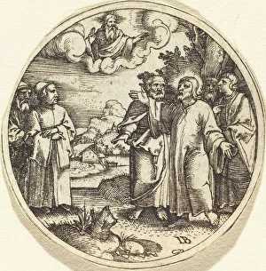 Master I Prints: Christ with Three of His Apostles. Creator: Master I. B