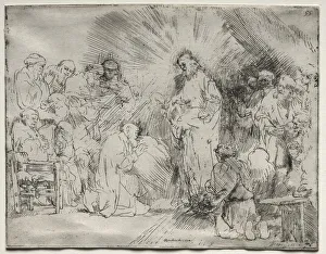 1606 1669 Prints: Christ Appearing to the Apostles, 1656. Creator: Rembrandt van Rijn (Dutch, 1606-1669)