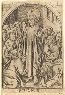 Surprised Collection: Christ Appearing to the Disciples, c. 1465. Creator: Israhel van Meckenem