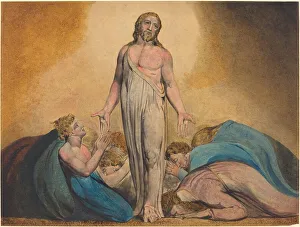 Risen Prints: Christ Appearing to His Disciples After the Resurrection, c. 1795. Creator: William Blake