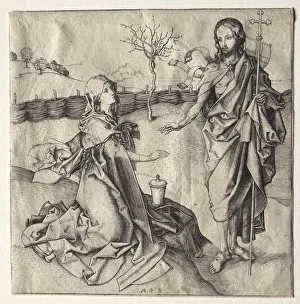 Martin Schongauer German Prints: Christ Appearing to the Magdalen. Creator: Martin Schongauer (German, c. 1450-1491)