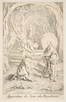 St Mary Magdalene Gallery: Christ appearing to Mary Magdelen.n.d. Creators: Claude Gillot, Jacques Gabriel Huquier