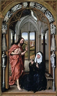 Tomb Collection: Christ Appearing to His Mother, c1440. Artist: Rogier Van der Weyden