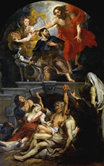The Golden Legend Prints: Christ appointing Saint Roch as patron saint of the plague victims