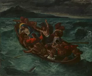 Tempest Gallery: Christ Asleep during the Tempest, ca. 1853. Creator: Eugene Delacroix