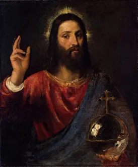 Da Cadore Prints: Christ Blessing, 1570. Creator: Titian