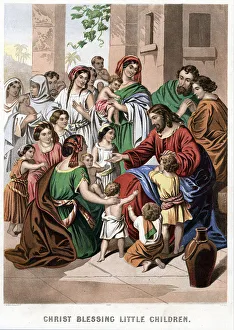 Christ Blessing Little Children, mid 19th century. Artist: Kronheim & Co