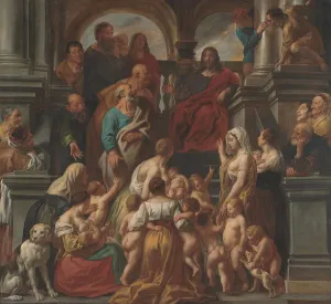 Jakob Jordaens Prints: Christ blessing little Children