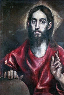 Images Dated 31st August 2006: Christ Blessing ( The Saviour of the World ), 17th century. Artist: El Greco