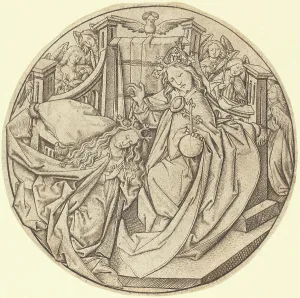 Crowned Prints: Christ Blessing the Virgin, c. 1450. Creator: Master ES