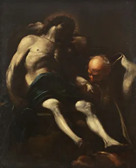 Buried Prints: Christ buried by Joseph of Arimathea, 17th century. Creator: Giacinto Brandi