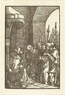 Altdorfer Albrecht Prints: Christ before Caiaphas, c. 1513. Creator: Albrecht Altdorfer