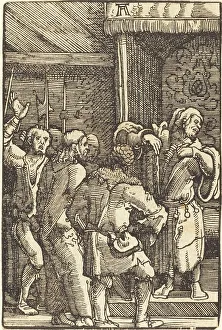 Altdorfer Albrecht Prints: Christ before Caiphas, c. 1513. Creator: Albrecht Altdorfer