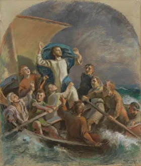 Kinneret Prints: Christ Calms the Storm, study for the altarpiece in Raahe church