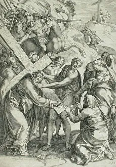 Cornelio Fiammingo Prints: Christ Carrying His Cross, 1567. Creator: Cornelis Cort