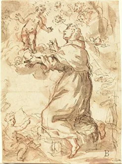 San Francesco Dassisi Prints: The Christ Child Appearing to Saint Francis. Creator: Unknown