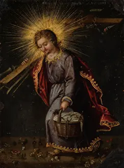 Crucifix Prints: The Christ Child Carrying Passion Instruments