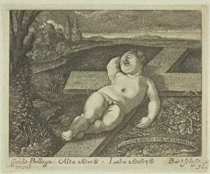 Grido Reni Gallery: The Christ Child sleeping on a cross in a landscape, after Reni, ca. 1780-1821. ca. 1780-1821