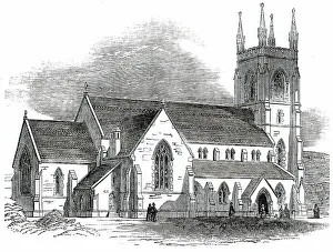 Victorian Gothic Prints: Christ Church, Pitsmoor, Sheffield, 1850. Creator: Unknown