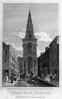 Spitalfields Gallery: Christ Church, Spitalfields, London, 1817.Artist: Thomas Higham