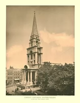 Spitalfields Gallery: Christ Church, Spitalfields, View of the West End, mid-late 19th century. Creator: Unknown