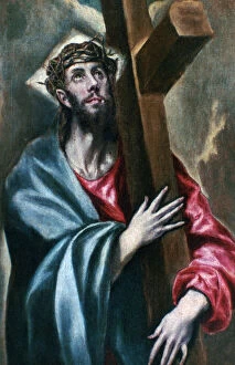 Images Dated 31st August 2006: Christ Clasping the Cross, 1600-1610. Artist: El Greco