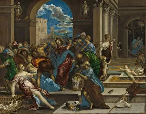Images Dated 29th March 2021: Christ Cleansing the Temple, probably before 1570. Creator: El Greco