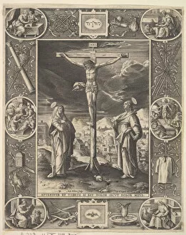 Antonius Wierix Collection: Christ on the Cross, before 1586. Creator: Antonius Wierix