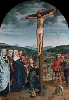 Christian Symbol Prints: Christ on the Cross, ca 1515. Artist: David, Gerard (ca. 1460-1523)