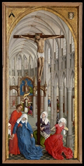 Eucharist Prints: Christ on the Cross and the Eucharist, 1440-1445. Creator: Rogier Van der Weyden